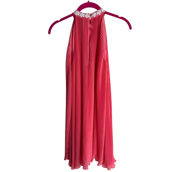 JANIE & JACK Salmon Pink Girls Formal Pleated Sleeveless Dress, 12 - Picture 2 of 7